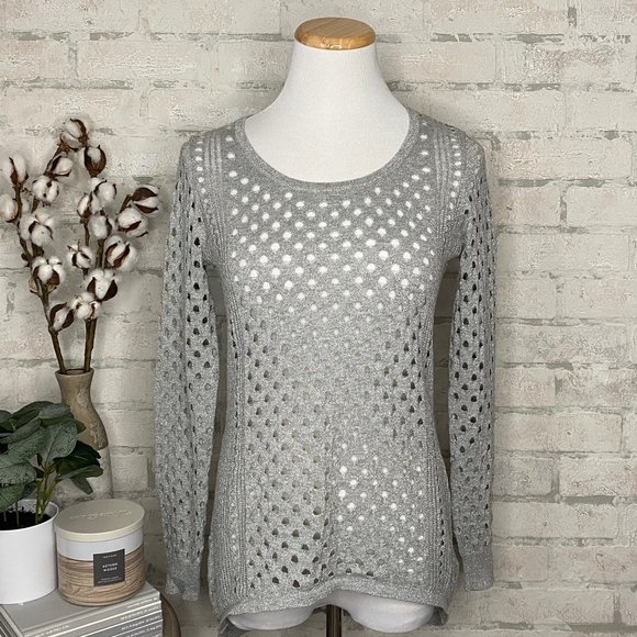 Rock & Republic Sweaters - Rock & Republic | Gray Metallic High Low Sweater